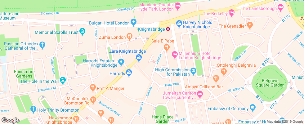 Отель Capital London на карте Великобритании