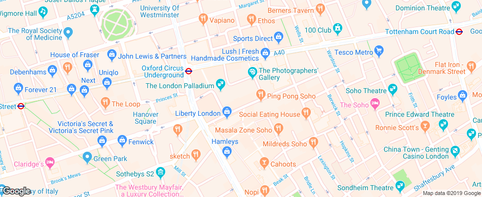 Отель Courthouse Doubletree By Hilton London-Regent Street на карте Великобритании