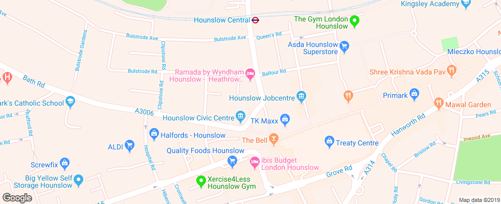 Отель Days Hotel Hounslow на карте Великобритании