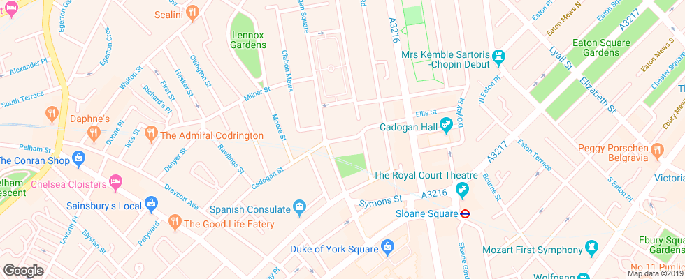 Отель Eleven Cadogan Gardens на карте Великобритании