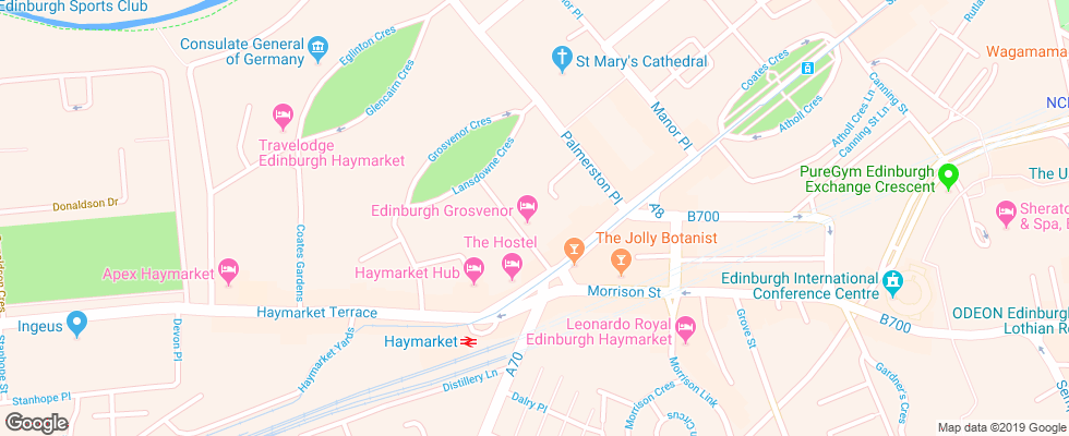 Отель Hilton Edinburgh Grosvenor на карте Великобритании