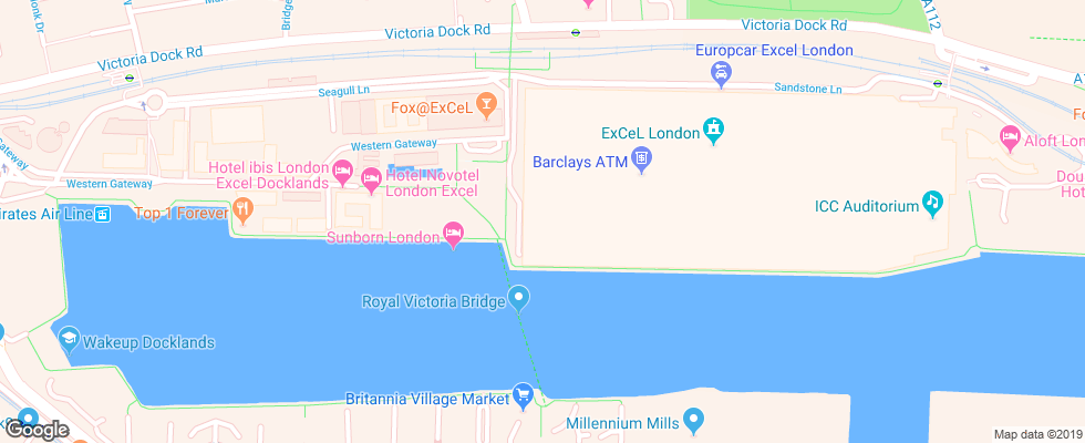 Отель Ibis London Excel Docklands на карте Великобритании