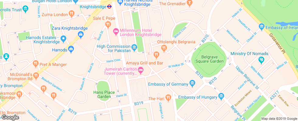 Отель Jumeirah Lowndes на карте Великобритании