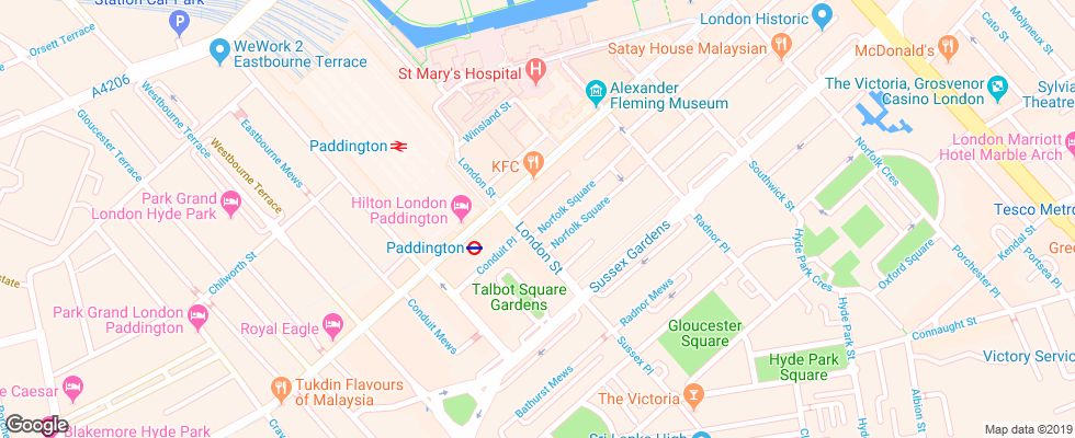 Отель So Paddington на карте Великобритании