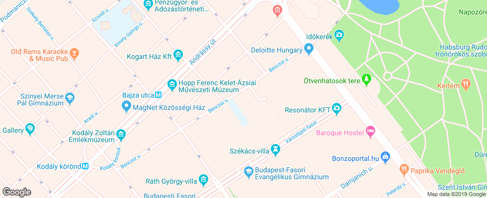 Отель Benczur на карте Венгрии