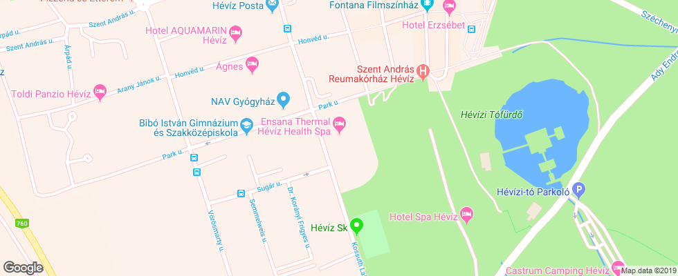 Отель Danubius Health Spa Resort Heviz на карте Венгрии