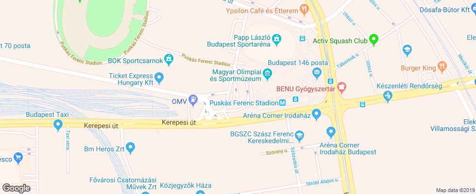 Отель Danubius Hotel Arena на карте Венгрии