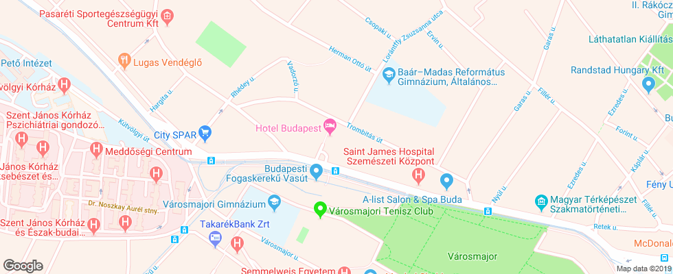 Отель Danubius Hotel Budapest на карте Венгрии