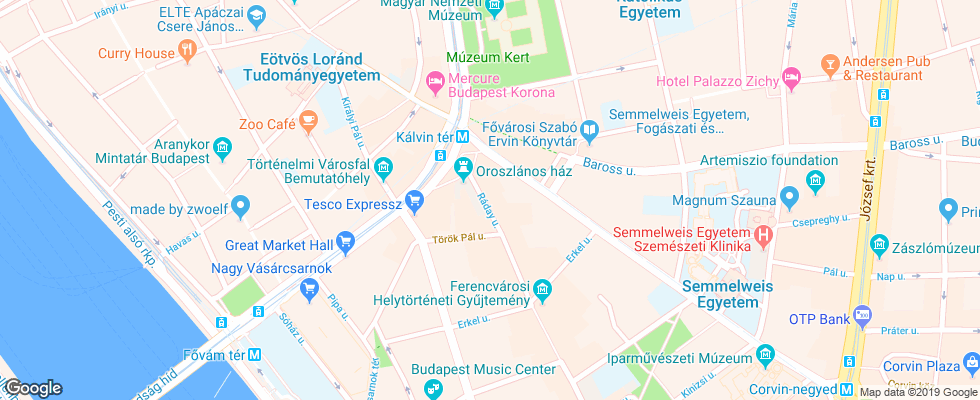 Отель Ibis Budapest Centrum на карте Венгрии