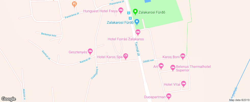 Отель Karos Spa на карте Венгрии