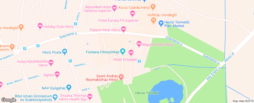 Отель Villa City Center Heviz на карте Венгрии