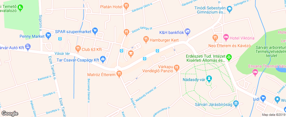 Отель Wolf на карте Венгрии