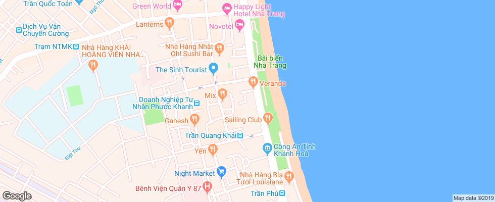 Отель Aquatic Ocean на карте Вьетнама