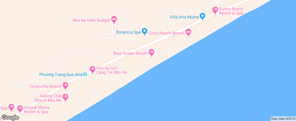 Отель Blue Ocean Resort на карте Вьетнама