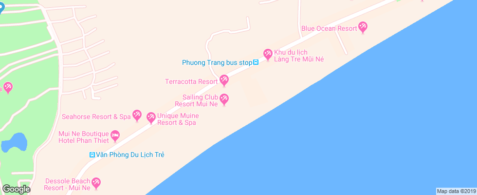 Отель Bon Bien Resort на карте Вьетнама