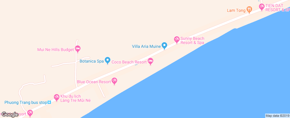 Отель Coco Beach Resort на карте Вьетнама