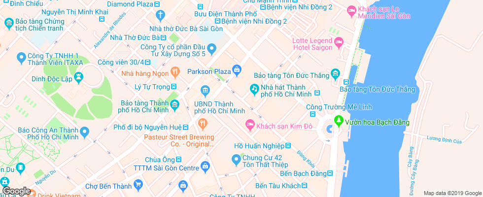 Отель Continental Saigon на карте Вьетнама
