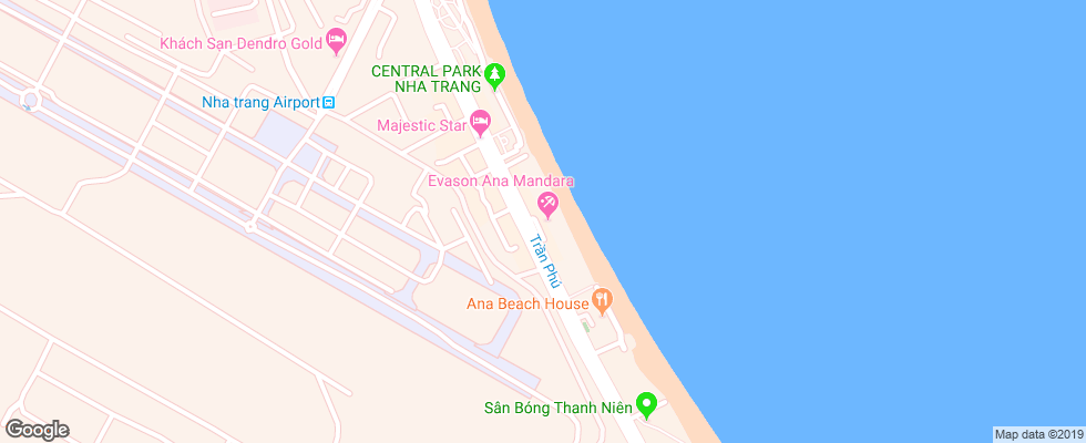Отель Evason Ana Mandara Nha Trang на карте Вьетнама