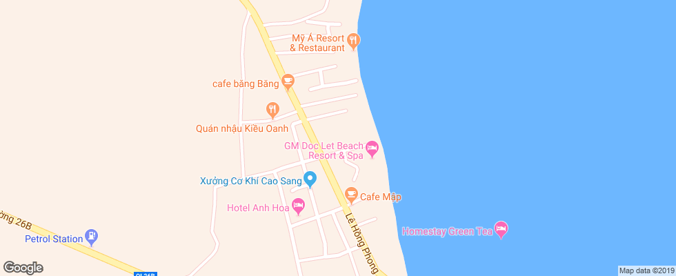 Отель Gm Doc Let Beach Resort & Spa на карте Вьетнама