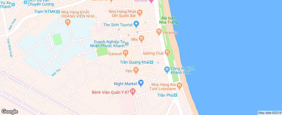 Отель Golden Rain на карте Вьетнама