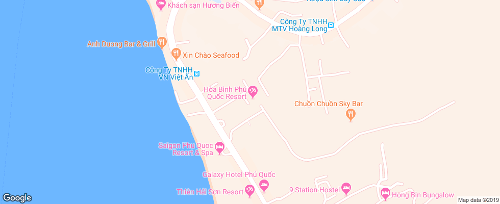 Отель Hoa Binh Phu Quoc Resort на карте Вьетнама