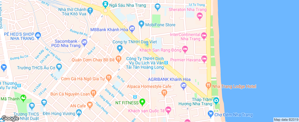 Отель Intercontinental Nha Trang на карте Вьетнама