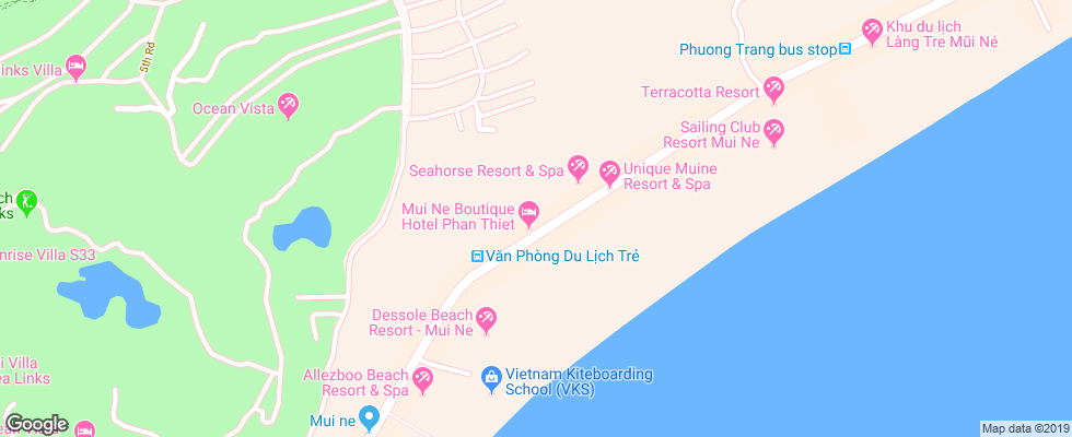 Отель Muine Boutique Resort на карте Вьетнама