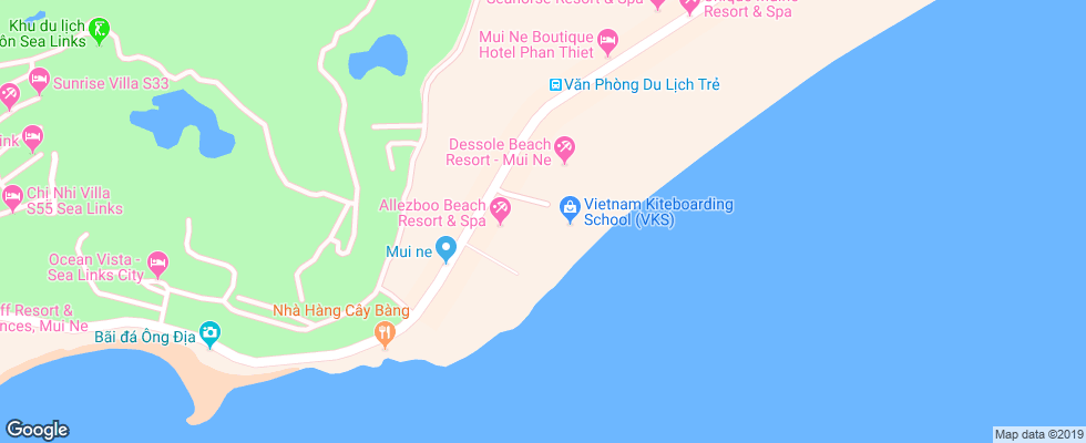 Отель Ocean Mui Ne на карте Вьетнама