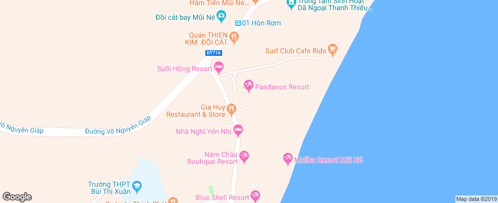 Отель Pandanus Resort на карте Вьетнама