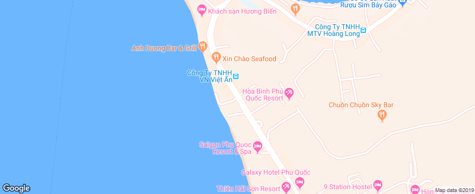 Отель Sasco Blue Lagoon Resort на карте Вьетнама