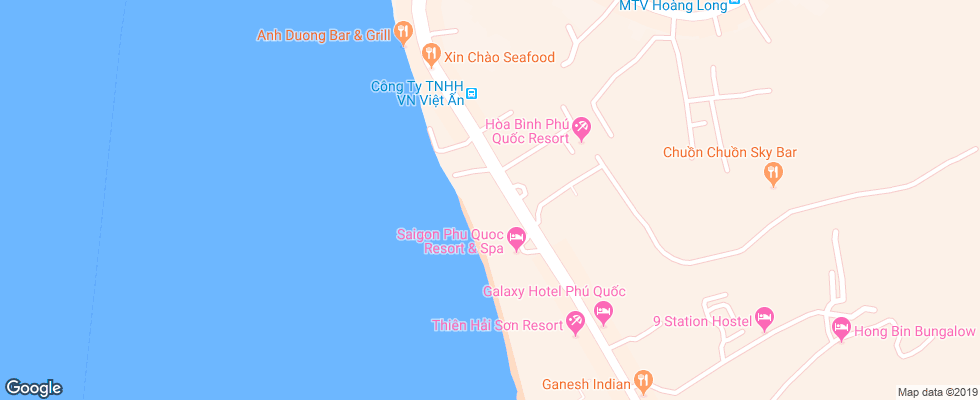 Отель Trang An Beach Resort на карте Вьетнама