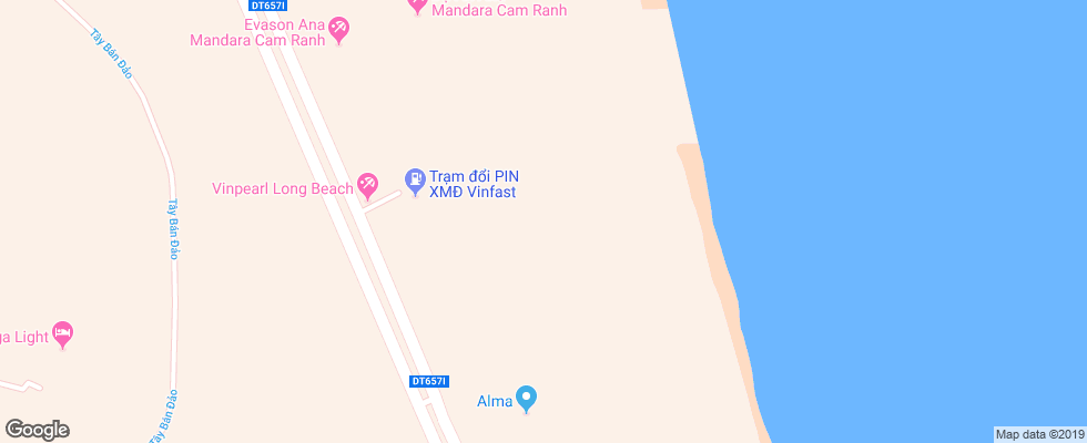 Отель Vinpearl Nha Trang Long Beach Villas на карте Вьетнама