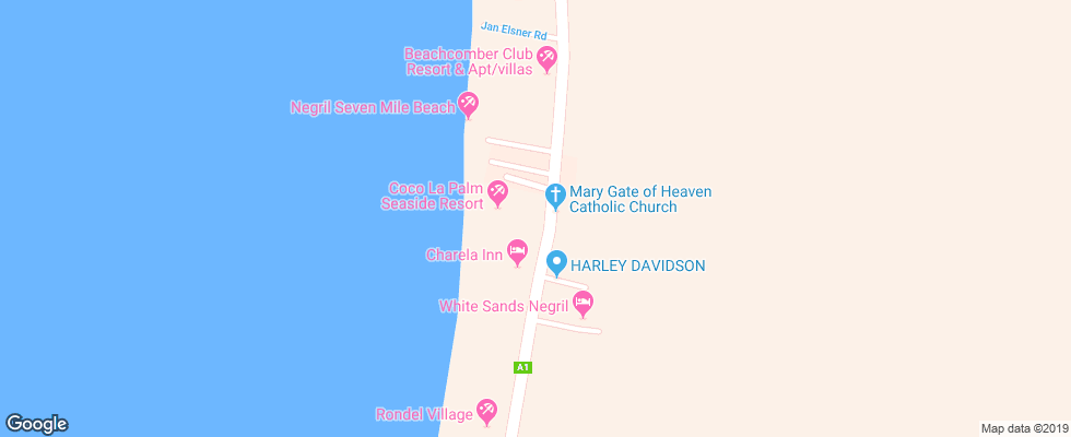 Отель Cocolapalm Seaside Resort на карте Ямайки