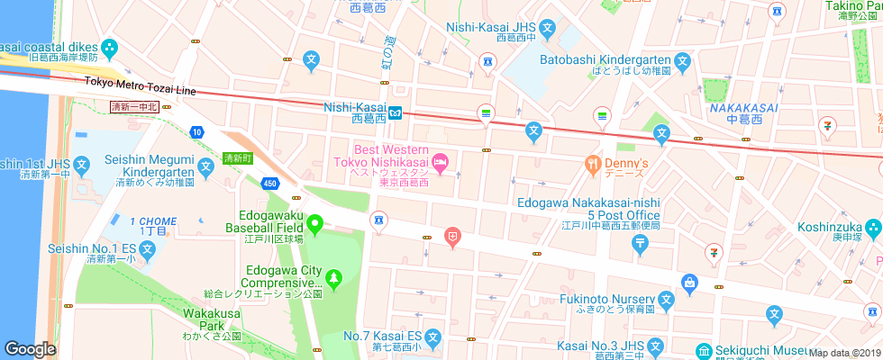 Отель Best Western Tokyo Nishikasai на карте Японии