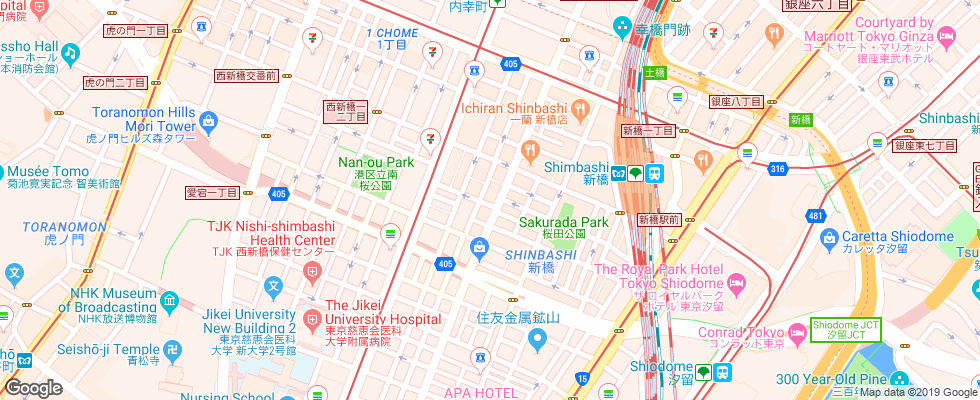 Отель Candeo Hotel Tokyo Shimbashi на карте Японии