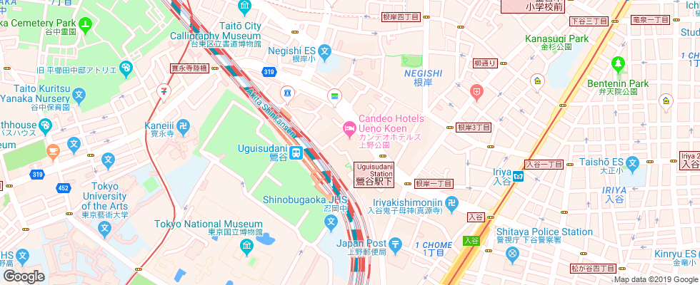 Отель Candeo Hotel Ueno Park на карте Японии