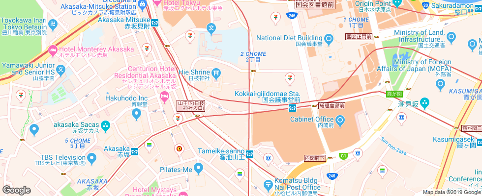 Отель Capitol Tokyu на карте Японии