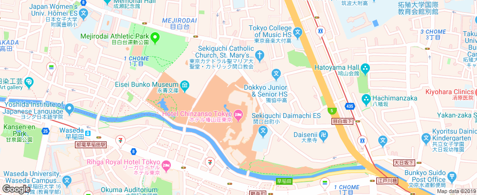 Отель Chinzanso Tokyo на карте Японии