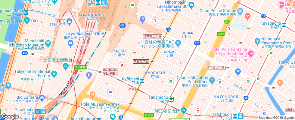 Отель Courtyard By Marriott Tokyo Station на карте Японии