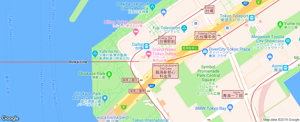 Отель Grand Nikko Tokyo Daiba на карте Японии