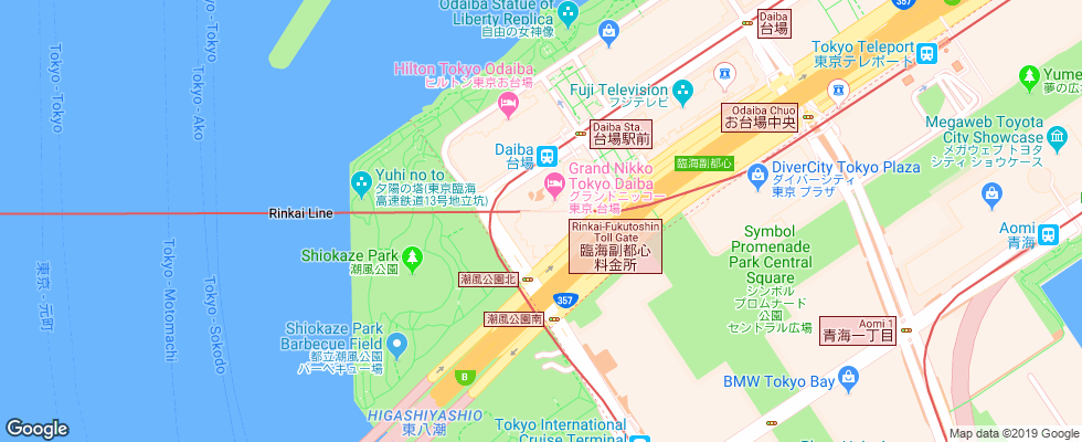 Отель Grand Pacific Le Daiba на карте Японии