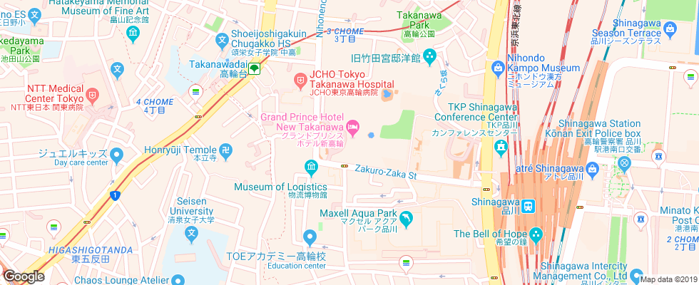 Отель Grand Prince Hotel Takanawa на карте Японии