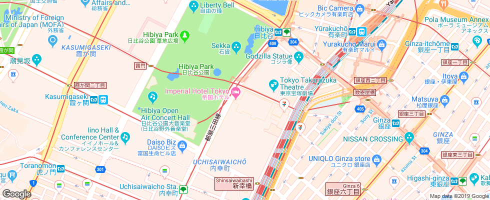 Отель Imperial на карте Японии