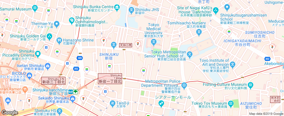 Отель Listel Shinjuku на карте Японии