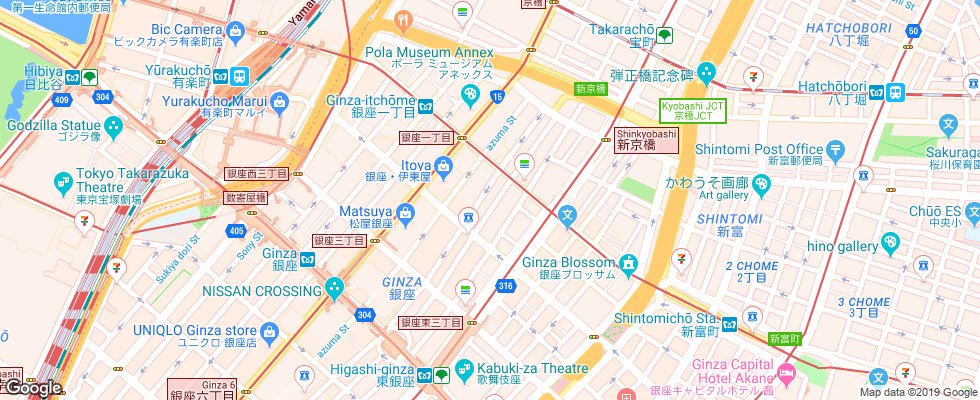 Отель Mercure Hotel Ginza Tokyo на карте Японии