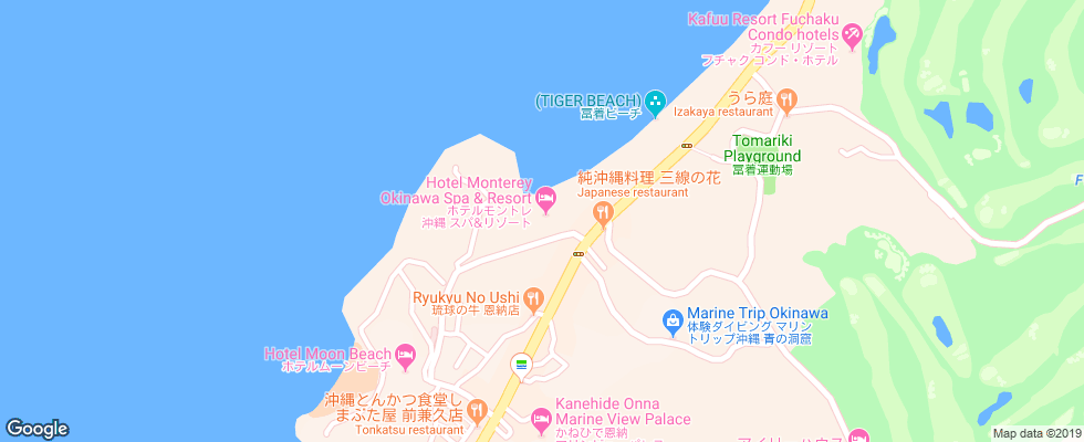 Отель Monterey Okinawa Spa & Resort Hotel на карте Японии
