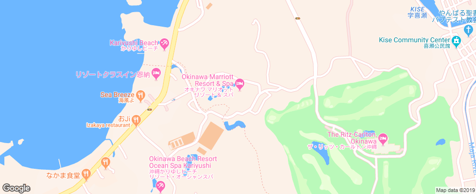 Отель Okinawa Marriott Resort & Spa на карте Японии