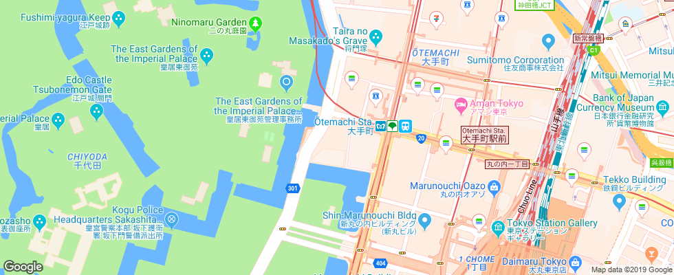 Отель Palace Hotel Tokyo на карте Японии