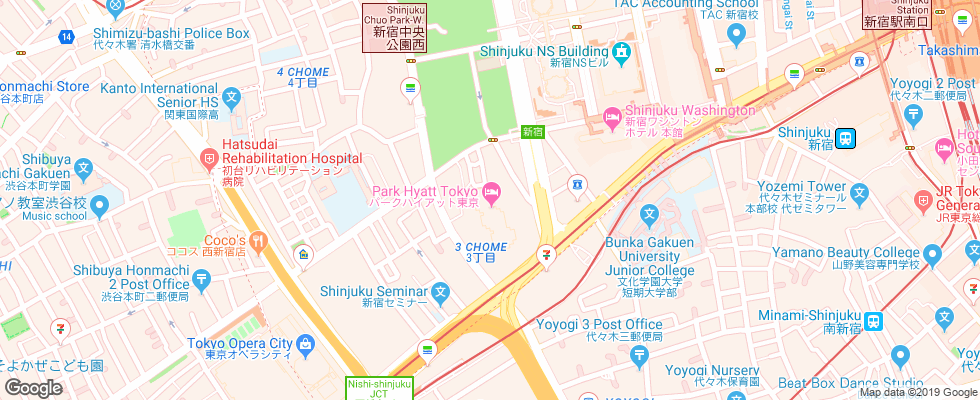 Отель Park Hyatt Tokyo на карте Японии