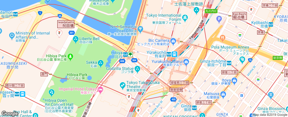 Отель The Peninsula Tokyo на карте Японии